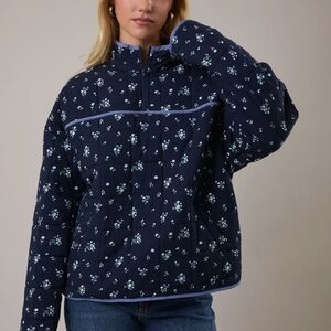 Le Lis Check & Floral Printed Oversized
Quilted Jacket